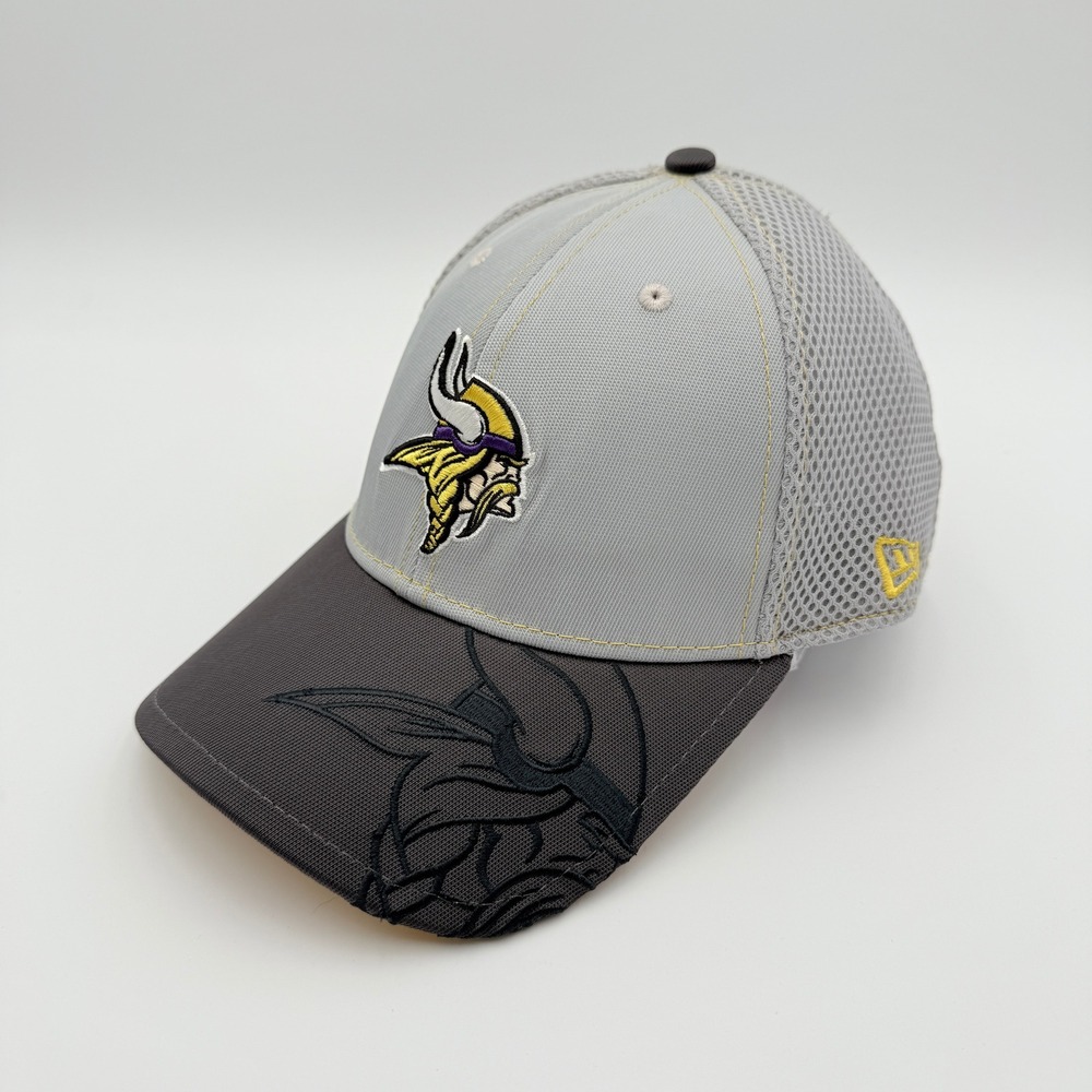 Minnesota Vikings Hat Men M-L New Era 39Thirty NFL Embroidered Brim Baseball Cap
